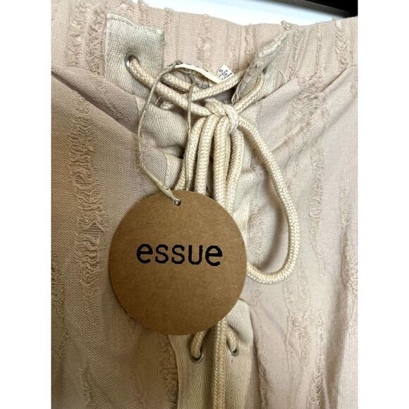 Essue Tan Romper Off Shoulder Distressed Small - Picture 4 of 5